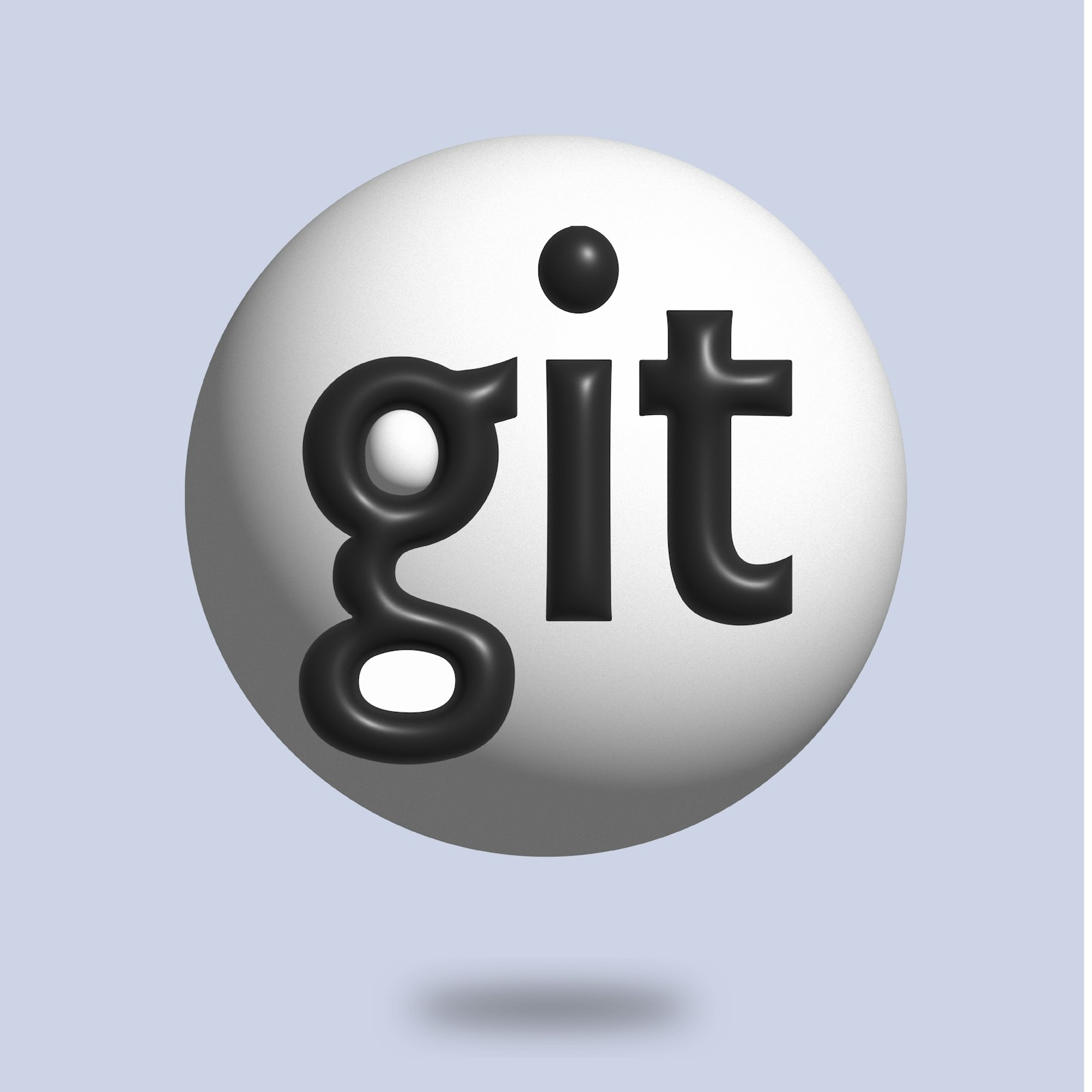 a white ball with the word git on it